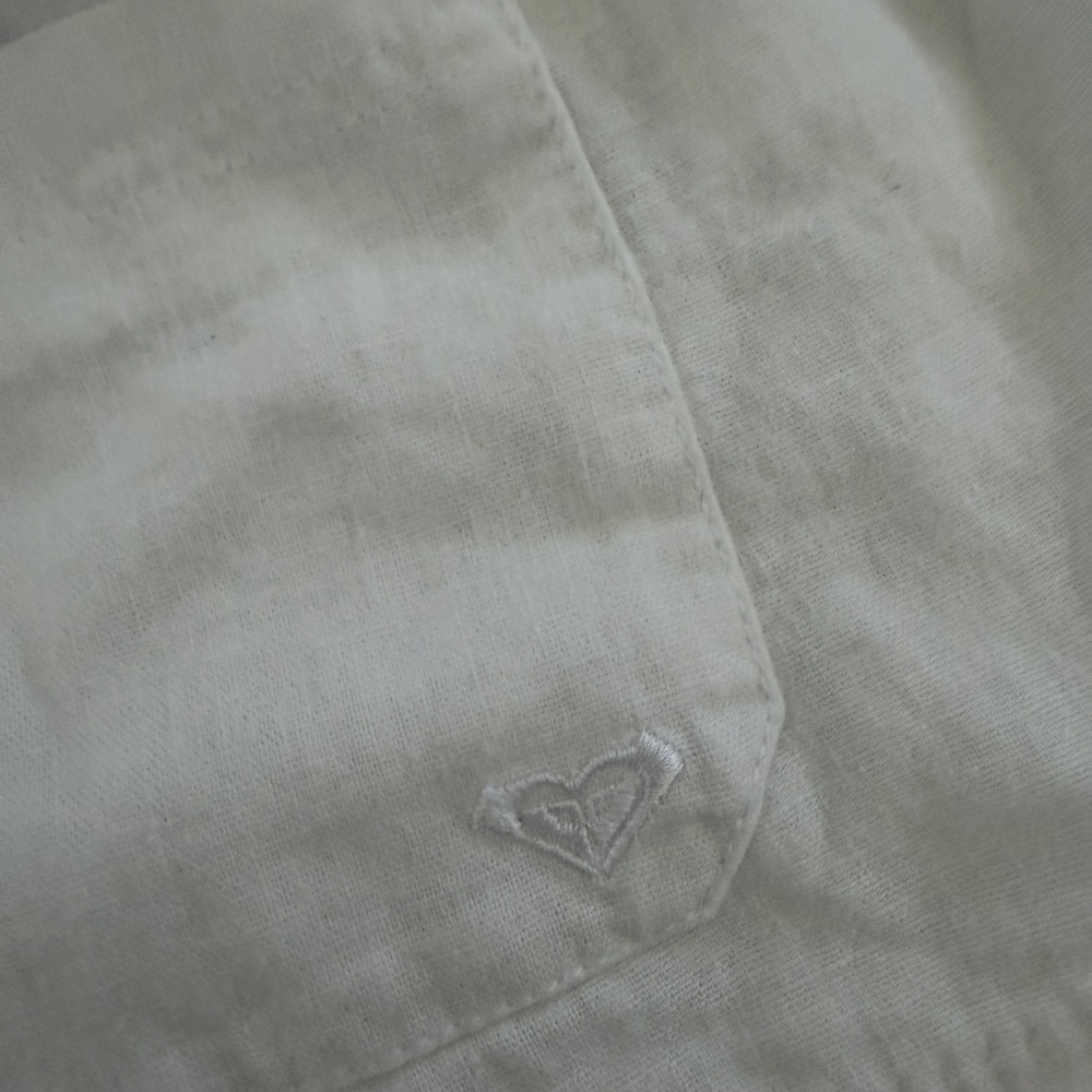 ROXY White Drawstring Linen Blend Shorts - Picture 3 of 4